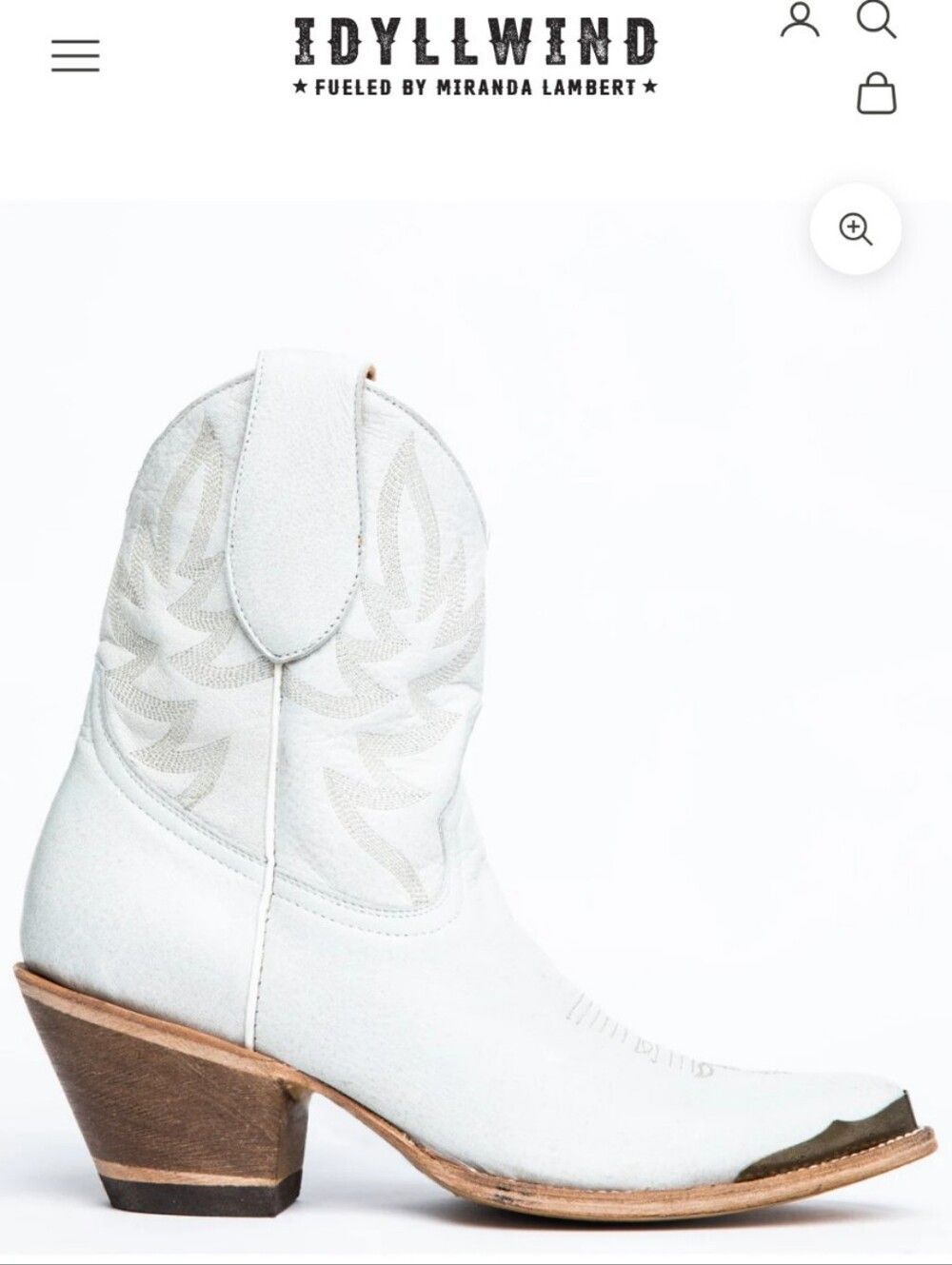 IDYLLWIND Ivory Leather -Wheels Western Booties By Miranda Lambert